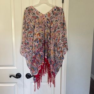 Boho style swimsuit coverup or kimono